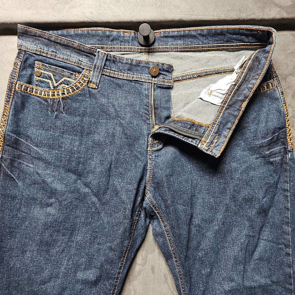 Vaccari Mens Straight Leg Western‎ Jeans Blue Heavy Whipstitch 36x36 211104